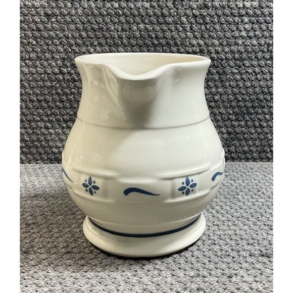 Longaberger Woven Traditions Classic Blue Pottery Small Pitcher 1 Qt. 32 oz USA - Picture 3 of 8